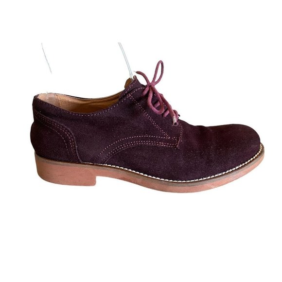 G.H. Bass & Co. "Emmie" Suede Leather Oxford Shoe in Burgundy Womens Sz 6.5M - Picture 2 of 9